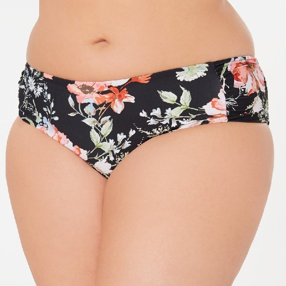 BECCA Floral Print Hipster Bikini Bottom PLUS SIZE
